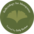 Logo: Reflexology for Menopause - Trained by Sally Earlam